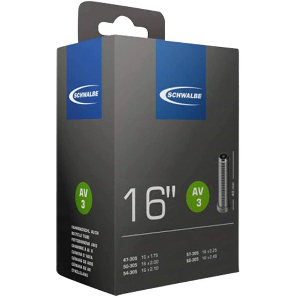 SCHWALBE Schlauch AV3 Autoventil 16"/40/47/62-305
